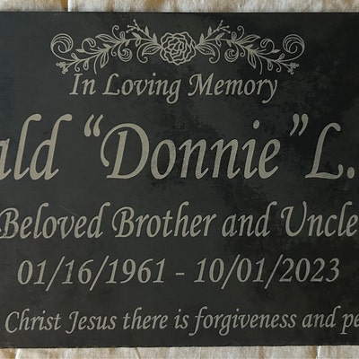 Memorial Stone Gray Slate for Mom Dad, Personalized in Loving Memory ...