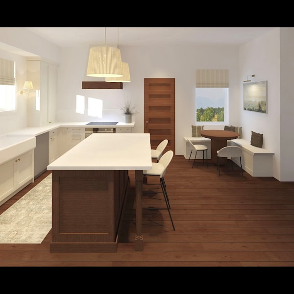 Custom Kitchen Interior Design, Kitchen 3D Render Realistic, Kitchen ...