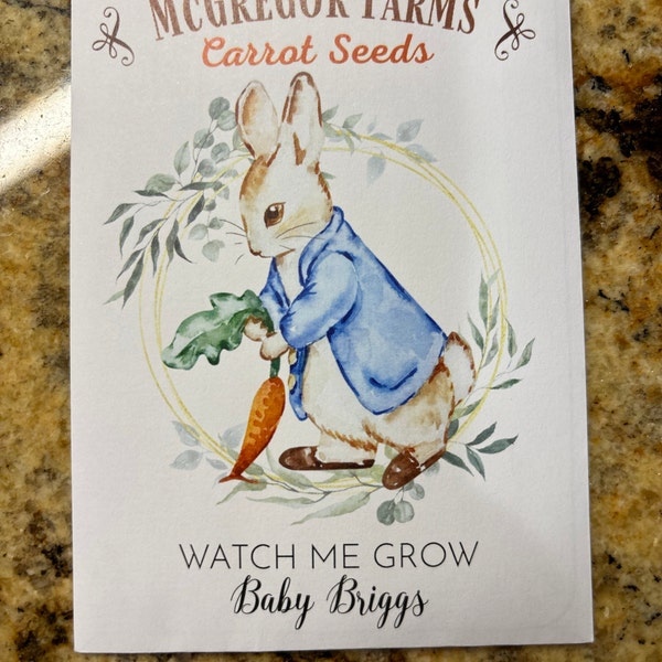 Vintage Rabbit Baby Blue CARROT Seed Packet With Seeds Included for ...