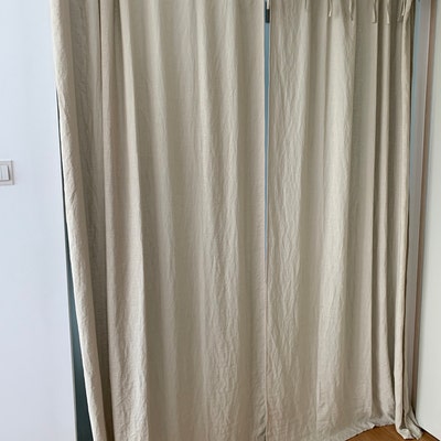 Tie Top Linen Curtain Panel Various Colours 1 Pcs. - Etsy