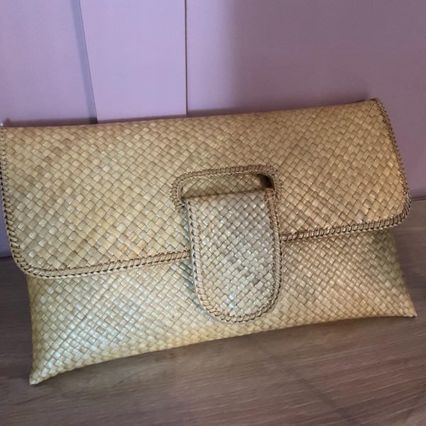 Woven Straw Backpack
