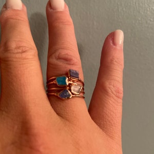 Customer photo from Staci, Dainty Raw Aquamarine Ring in Silver