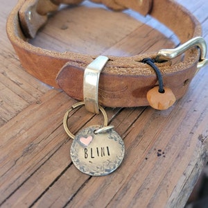 Rustikale runde Hundemarke aus Kupfer Haustiermarke | Etsy