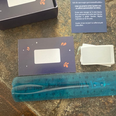 Kit Cartes à Gratter Personnalisables "Mon Amour Je Voulais Te Dire" - 50 Cartes + étiquettes