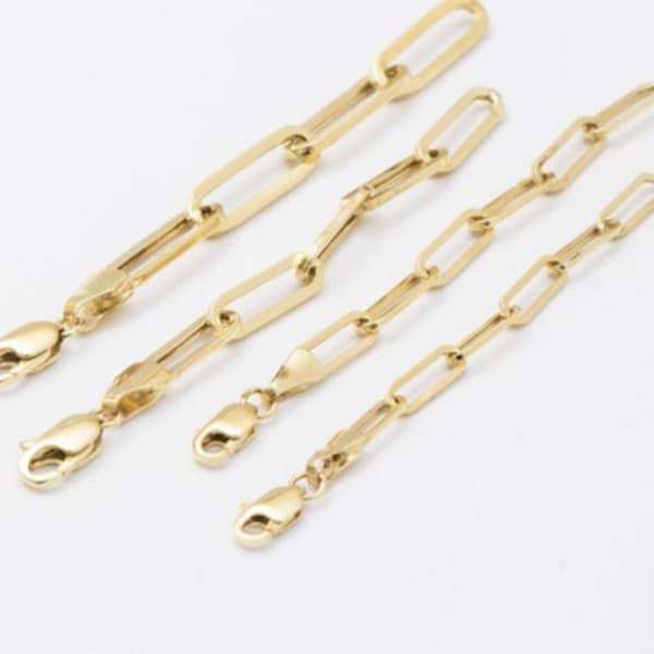 14K 18K Solid Gold Elongated Enhancer, Oval Clasp for Charm Holder ...