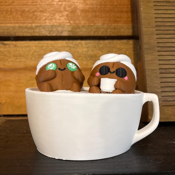 Cute 3D Printed Coffee Bean Figurine – Funny Coffee Decor for Desk or ...