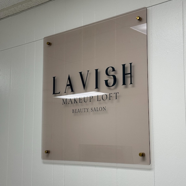 Floating Sign Custom Personalized Business Acrylic Sign I Clear Floating Sign I Business ...