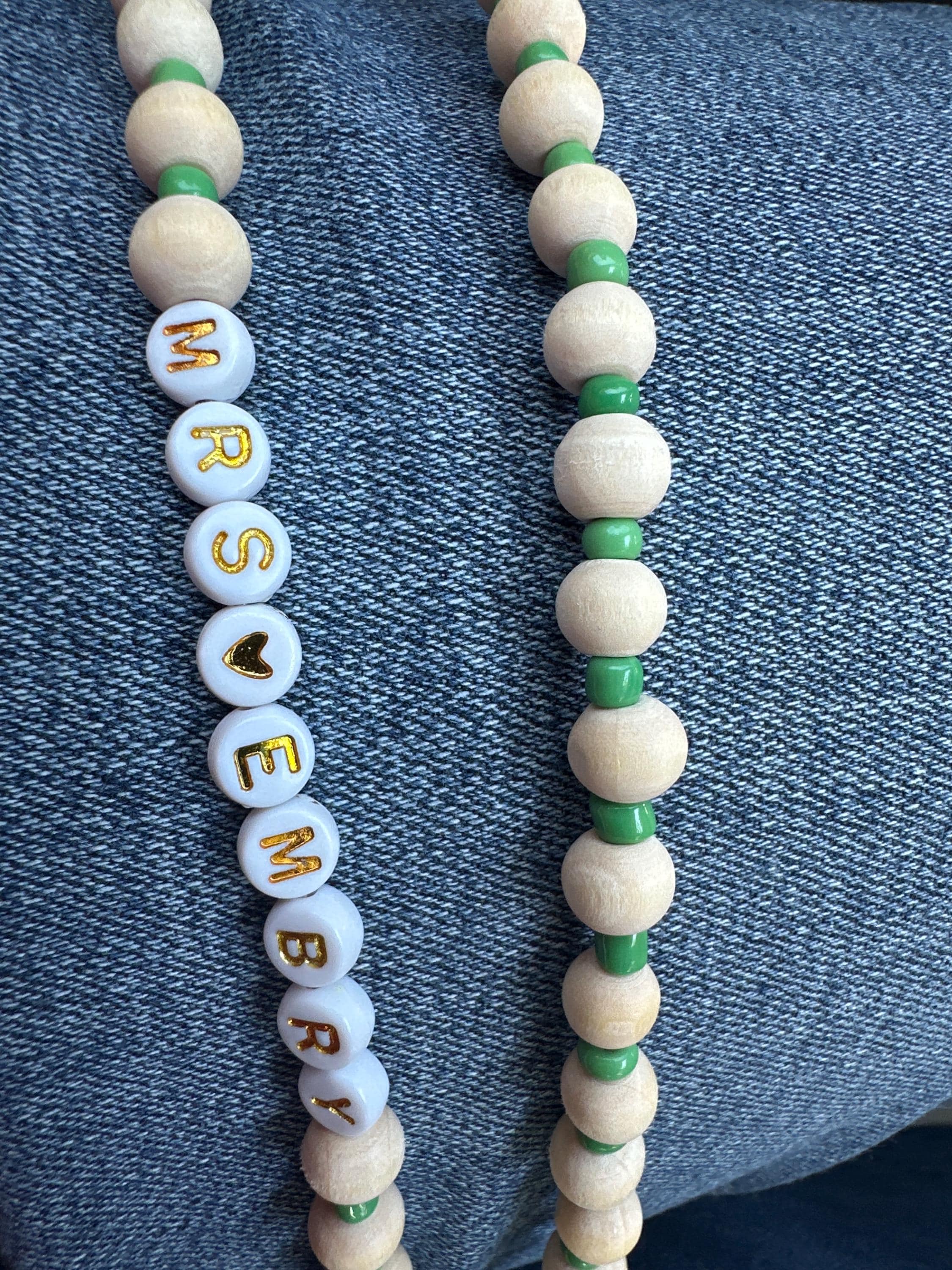Personalized Boho Teacher Lanyard, Personalized Lanyard, Glass Seed Beads, Badge Holder, Teacher Gift, Wood Beads and Gold Lanyard, ID Badge