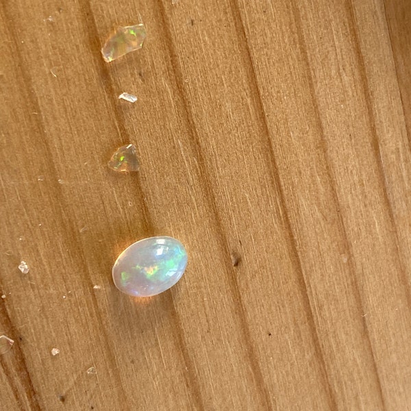 Natural Ethiopian Fire Black Opal Cabochon - 7x5 Mm Oval, Eye Clean, EGL Certified, Rare Gemstone