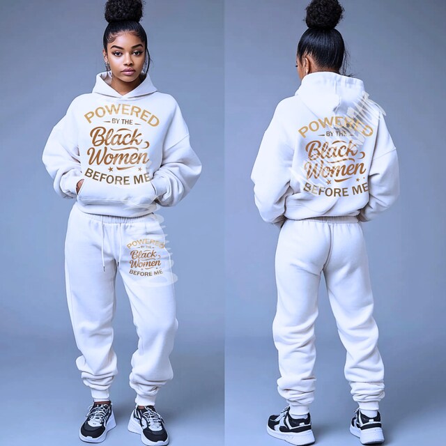 White Sweatsuit Mockup: Hoodie Sweatpants, Urban Streetwear