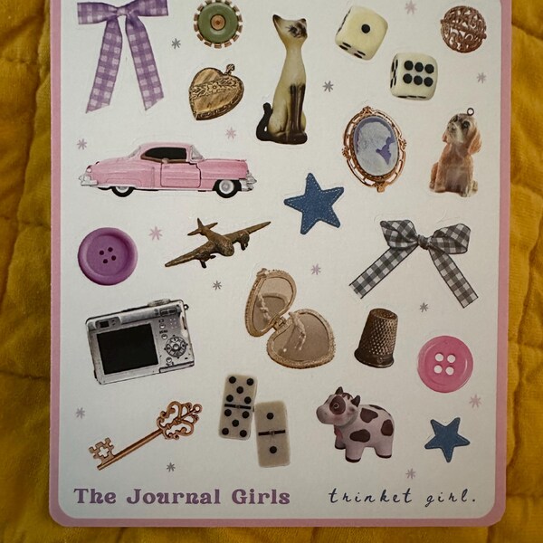 Trinket Girl Stickers • Aesthetic Sticker Sheet for Junk Journaling ...