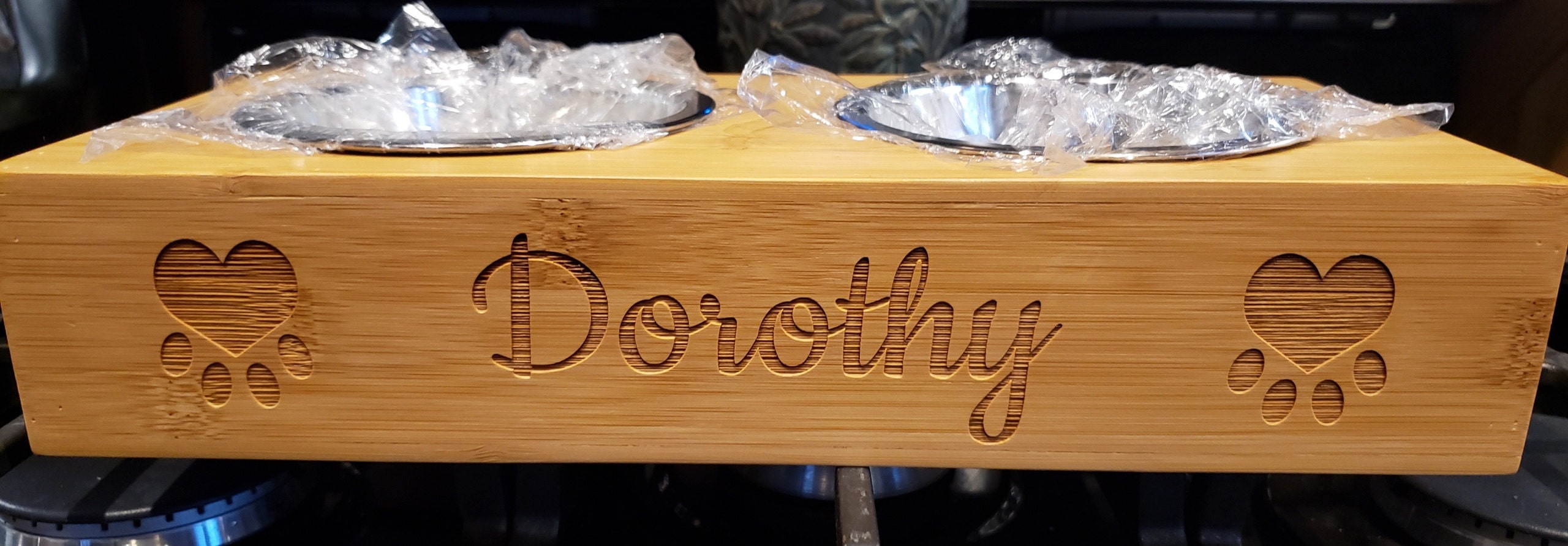 Personalisierte Hundenäpfe, Bambus Holz graviert personalisierte Hundenäpfe, personalisiertes Haustier Geschenk, personalisierte Haustiernäpfe Geschenk