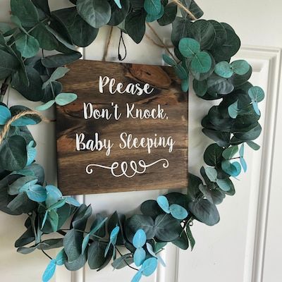 Please Don't Knock Baby Sleeping Do Not Disturb Sign Nap Time Door Sign ...