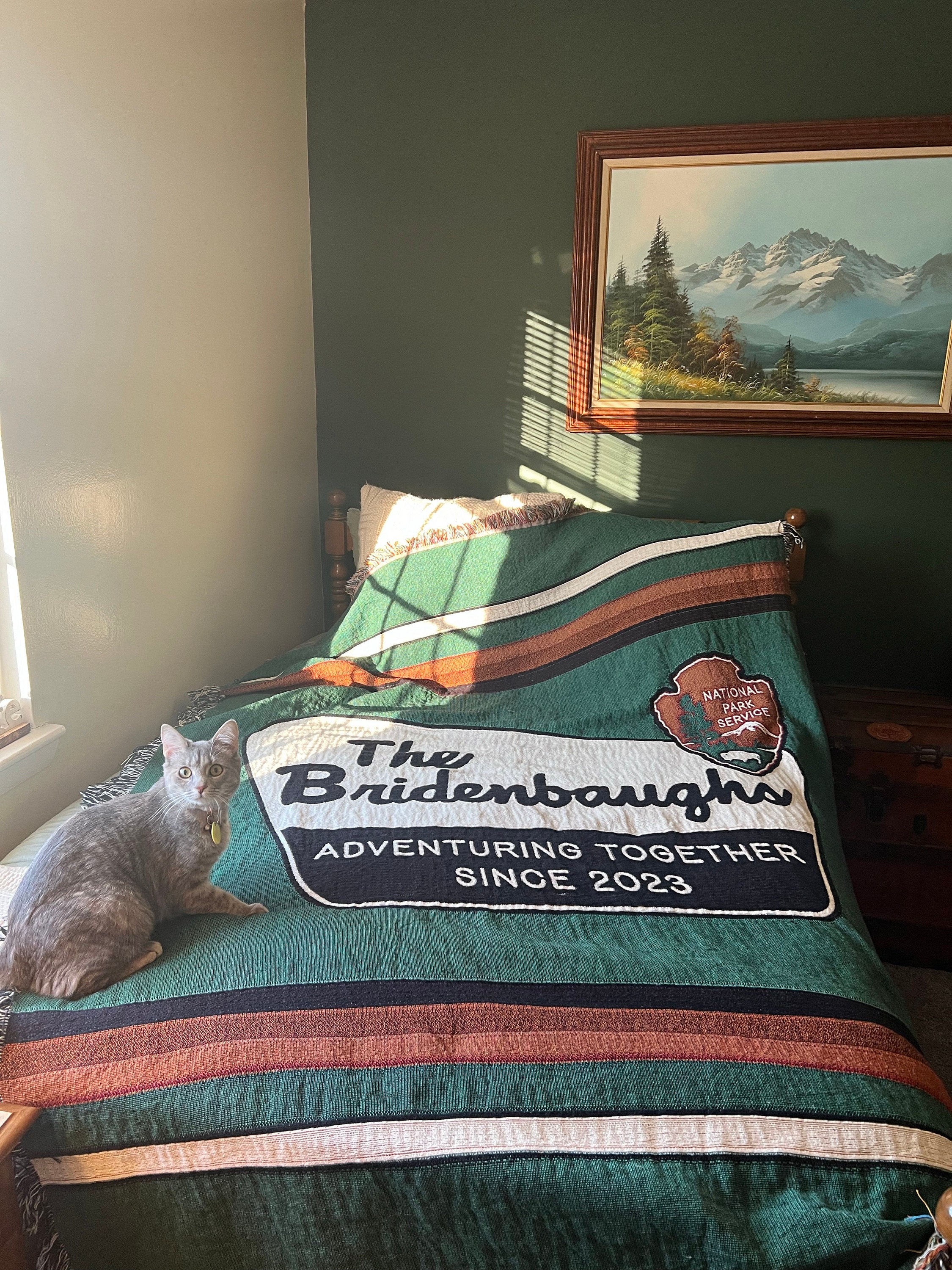 Personalized National Parks Anniversary Blanket, Cotton Woven Blanket
