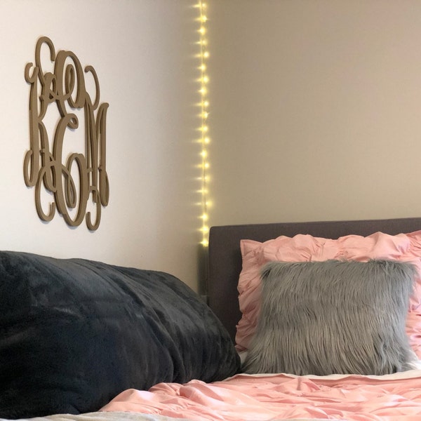 Painted Dorm Room Monogram - Monogram Wall Hanging - Wooden Initials ...