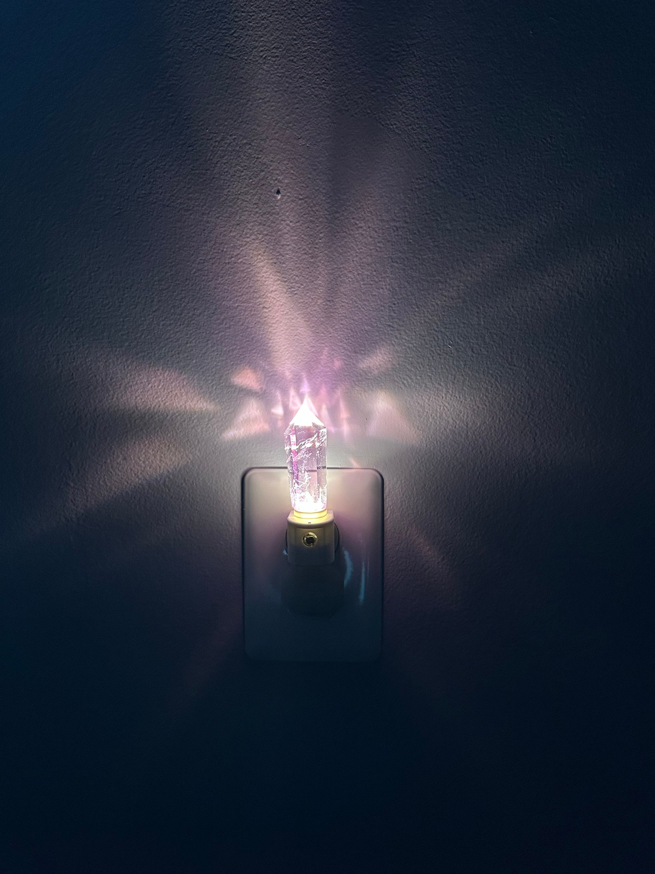 Amethyst Crystal Tower LED Night Light with Light Sensor / Babyshower Gift / Baby Shower Gift