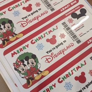 Printable Ticket to Disneyland, Surprise Trip, Birthday Gift ...