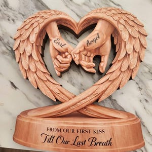 Wooden Block Couple Hand-shaped Personalized, Commemorating Love