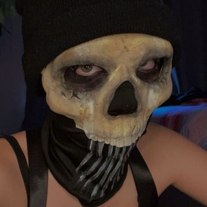 VEVEL Unisex Ghost Skull Mask Full Face Skeleton Scary Mask Outdoor Sport War Game Halloween Cosplay (One size, Full Face Mask) : Clothing, Shoes & Jewelry