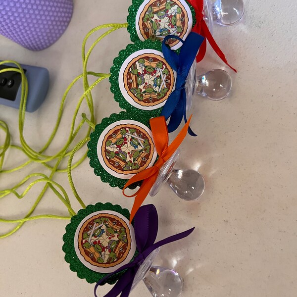 60 Pcs Baby Shower Pacifier Necklaces - Cute Bear Acrylic Party Favors For Boy Baby Showers