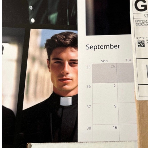 Calendario Romano Wall Calendar 2025 Hot Priest Calendar Gift Idea Gift