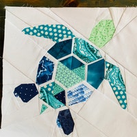 Turtle 2.0 Foundation Paper Piecing Pattern Swimming Hawaii Tropical ...