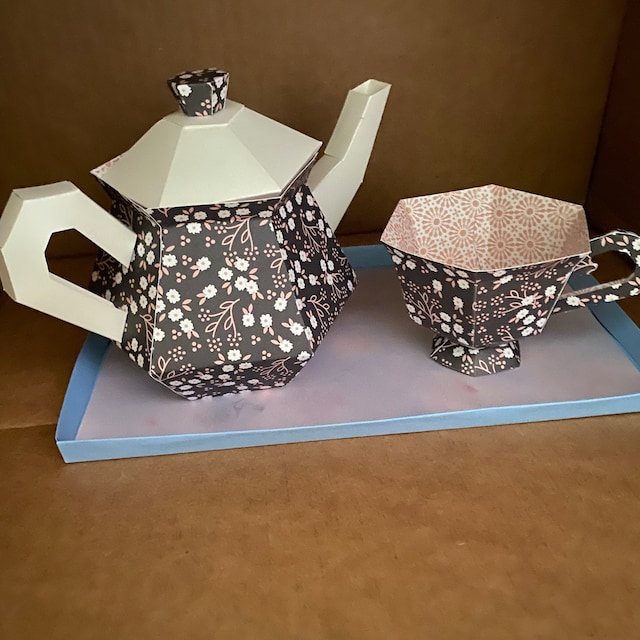 3D Teapot SVG File, 3D Paper Tea Pot SVG Cut File Tea SVG 3D Treat