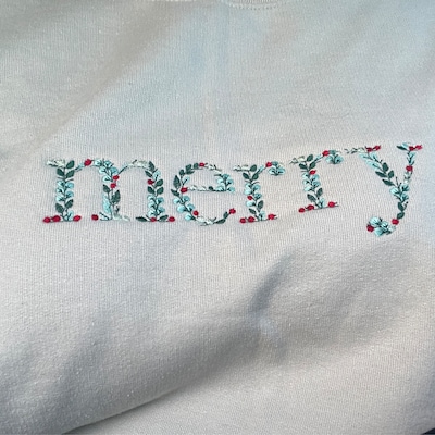 Merry Embroidered Christmas Sweater