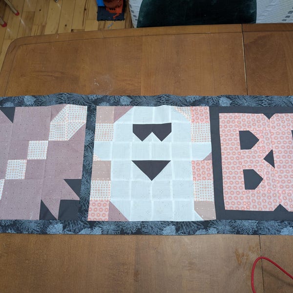 Boo Halloween in Pink Table Runner Quilt Kit Fabric Pattern Binding ...