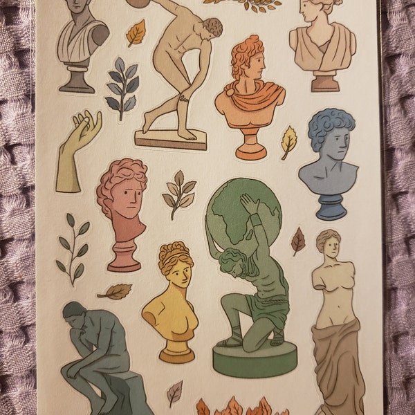 GREEK SCULPTURE Sticker Sheet // Aesthetic Ancient Museum Art Head Body ...