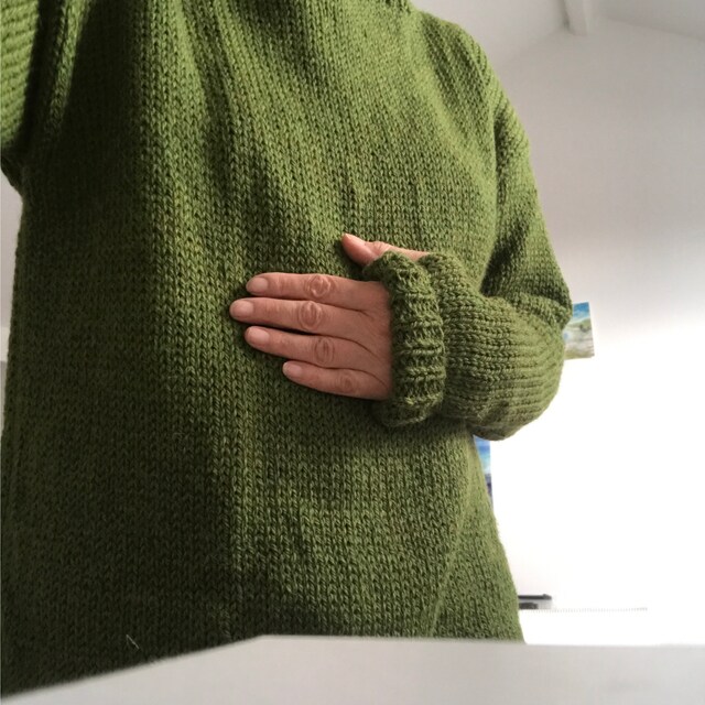 トップス ARGUE ALPACA WOOL DELUXE KNIT/GREEN Olive Green Mix Sweater Alpaca Wool Sweater Jumper Loose