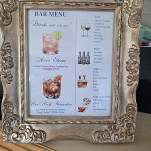 Bar menu sign photo from Sharina