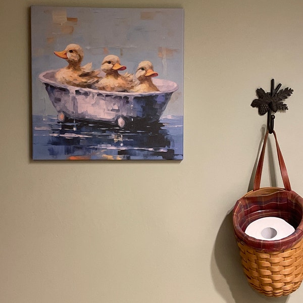 Three Ducks in Bathtub , Canvas or Poster, Bathroom Wall Art, Nursery Wall Decor, Bathroom Decor ...