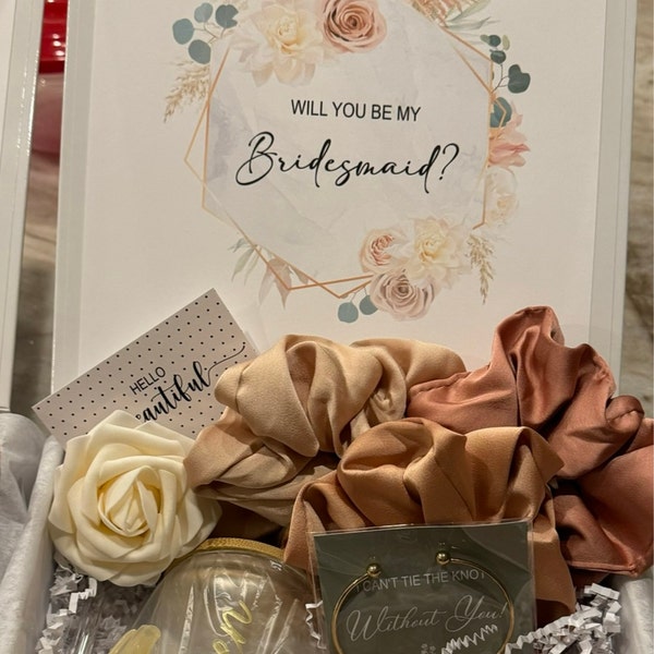 Bridesmaid Proposal Box Personalized Gift Blush Will You Be My ...