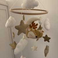 PandaEar Mobile Halterung Aus Buchenholz - Für Babybett & Wickeltisch, 78 Cm