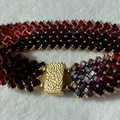 Transparent Ruby Picasso Miyuki Half Tila Beads 2.3mm X 5mm 100% ...