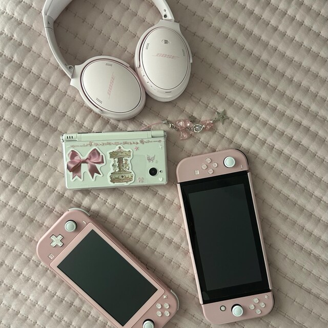 Custom Pink & White Nintendo Switch Lite: Handmade Shell