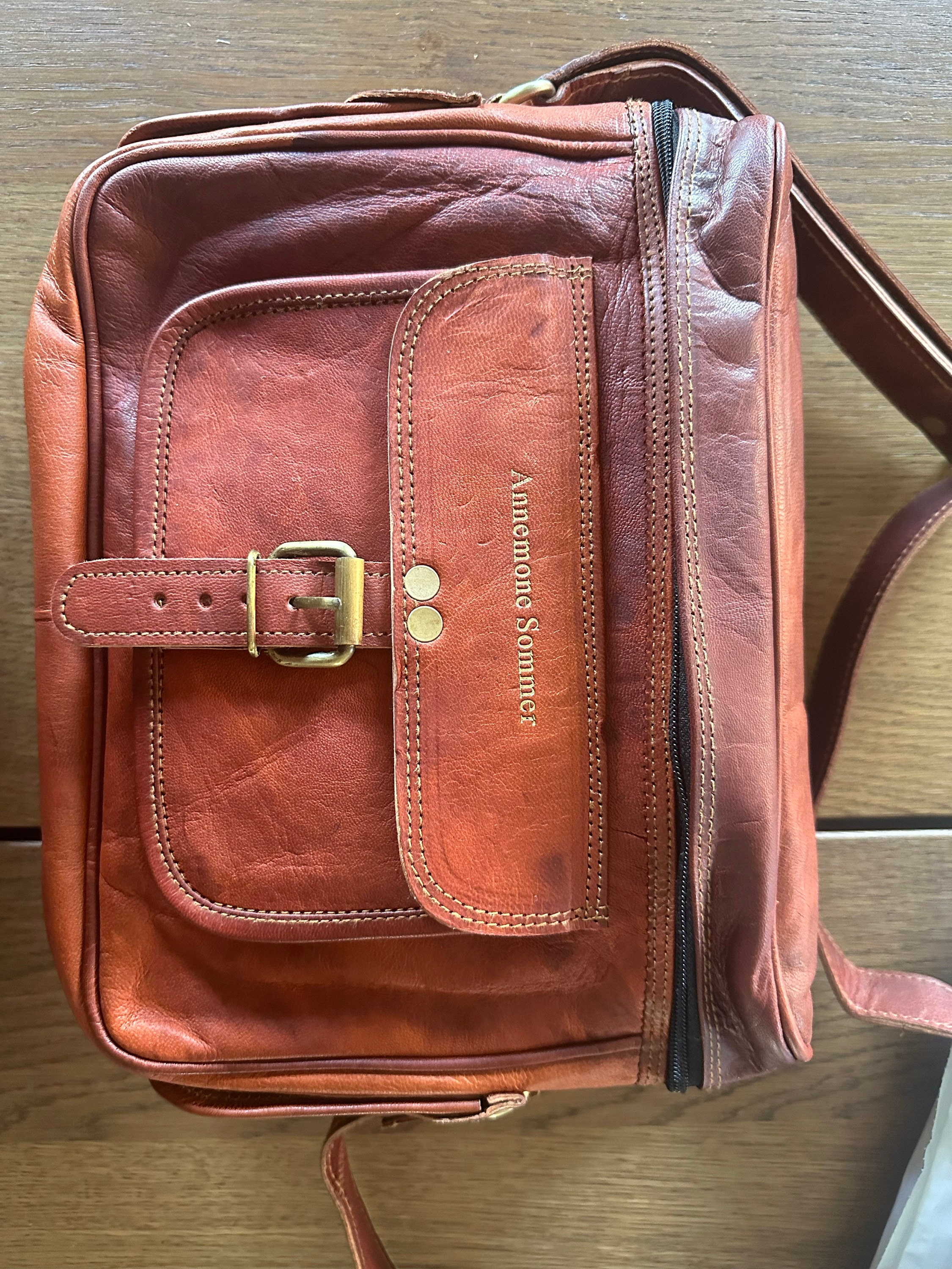 Personalised Leather Camera Bag - Handmade Christmas Gift for Keen Photographer, Dad, Son, Unisex. Pure Vintage Style.