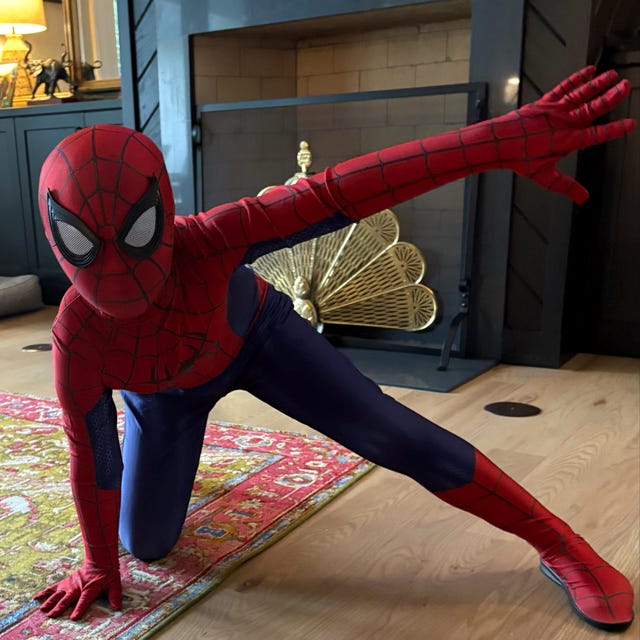 ニューデイ スパイダーマンスーツ 赤と青のコスプレ衣装 取り外し可能