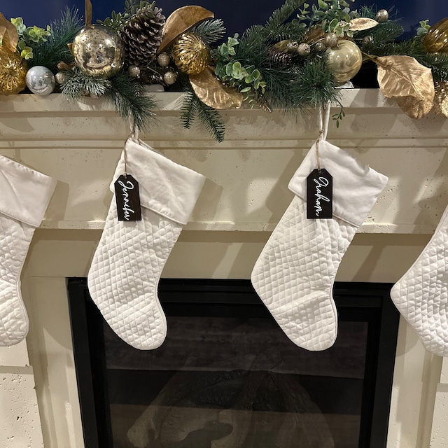 Quilted Christmas Stocking and Stocking Name Tag Patterns — Pin