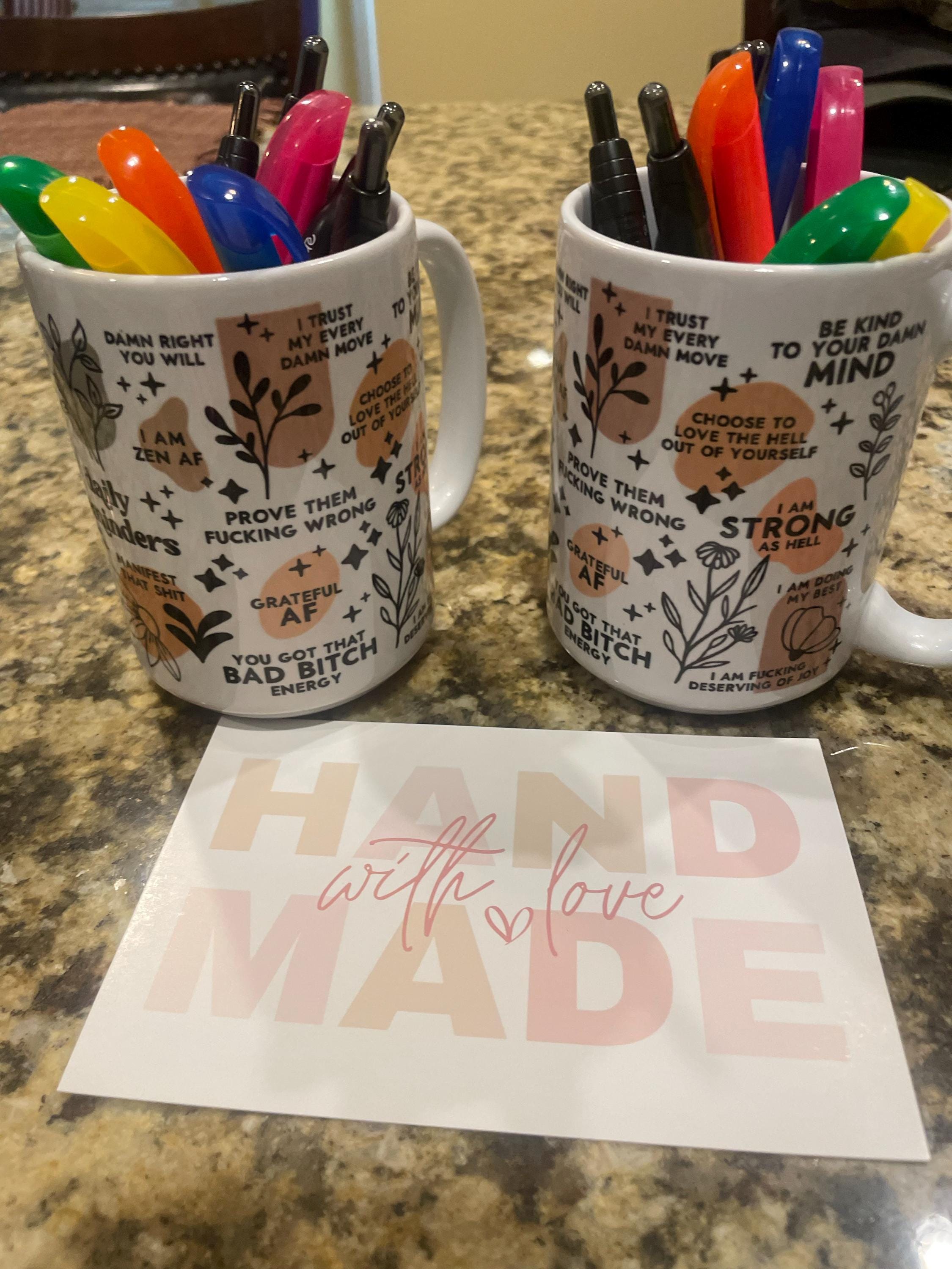 Mental Health mug Daily Affirmations Glass cup 15oz  Daily affirmations mug gift for her best friend tumbler Mental health giftful mug