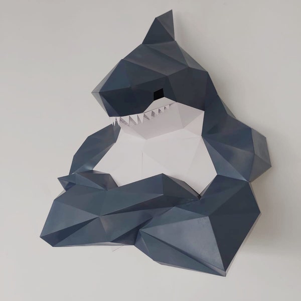 Shark Paper Sculpture,printable PDF Template,handmade Sea Animal ...