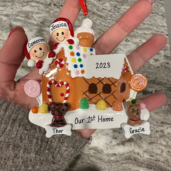 Personalized First Christmas In Our New Home Gingerbread House Ornament Keepsake Gift 2024 New Couple Gift Idea New House First Home Ceramic - UK