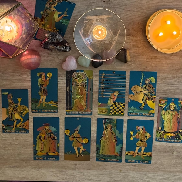 Shayan Rasheed Green Gold Tarot Deck, 78 Waterproof Tarot Card Deck, Tarot Cards With ...