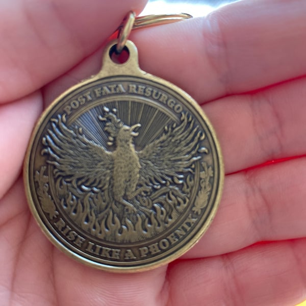 Phoenix Key Tag| Post Fata Resurgo | Rise Like a Phoenix | EDC Reminder ...