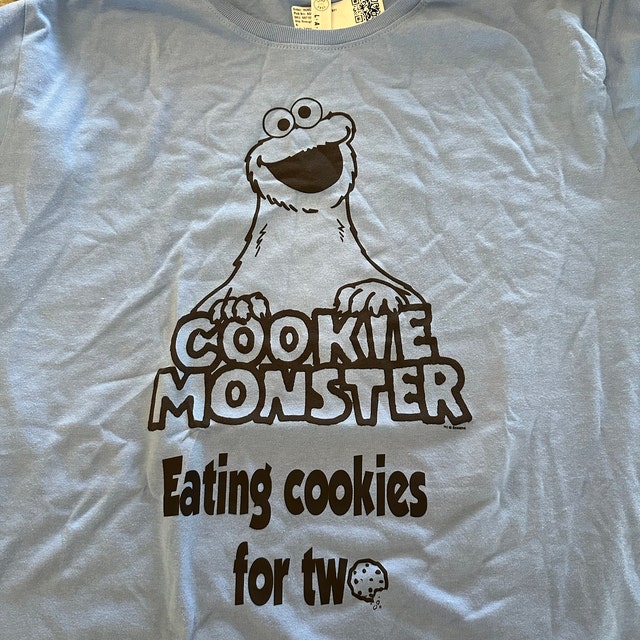 トップス 90s COOKIE MONSTER JUST EAT IT COOKIE Vintage 90s Cookie Monster Just Eat It Nike Parody Tshirt