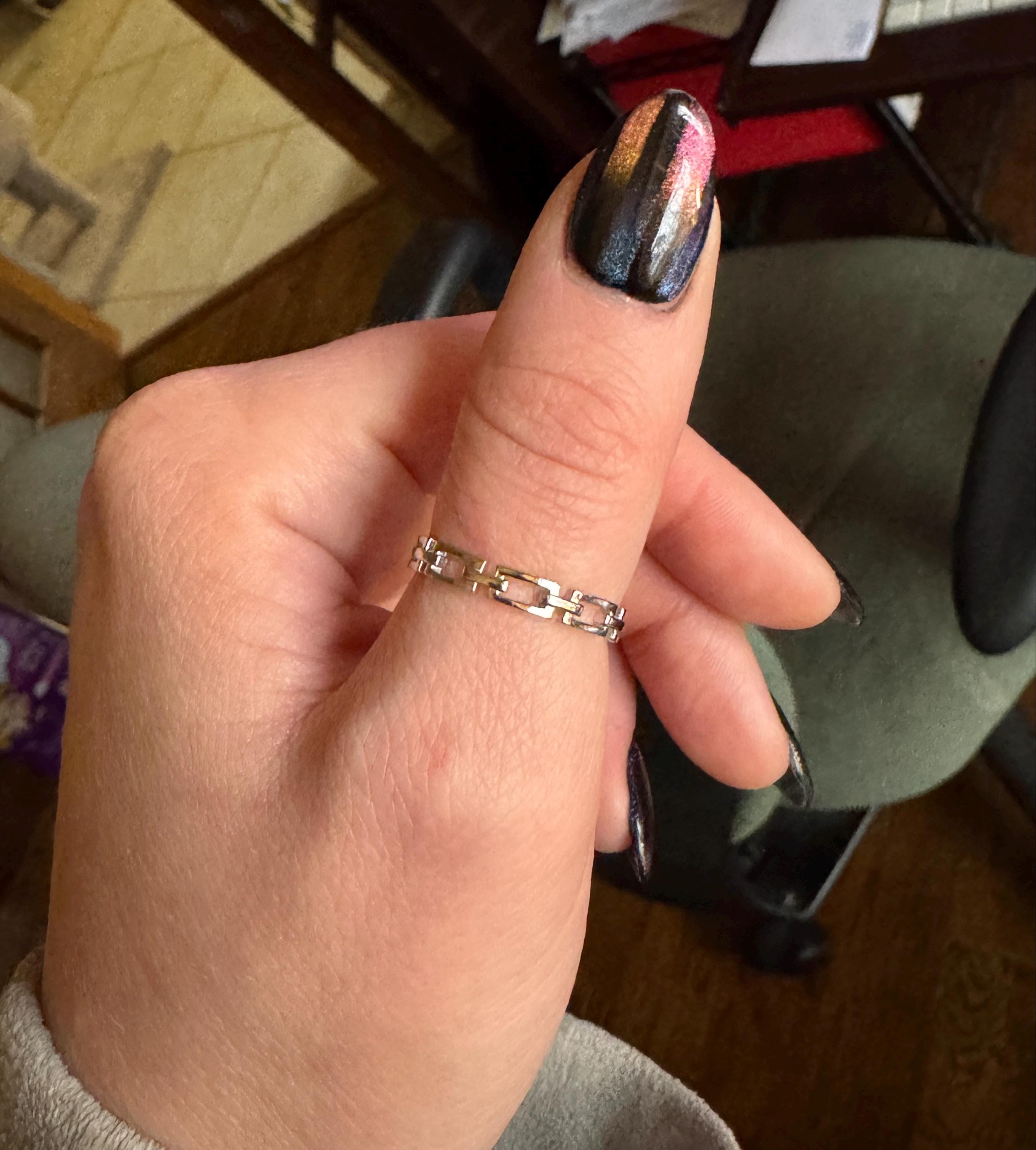 Chain Ring - Chain Link Ring - Statement Ring - Dainty Ring - Minimalist Ring - Stacking Ring - Delicate Ring - Gold Ring - SUTTON RING