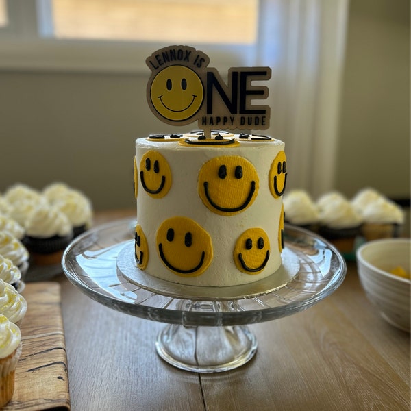 One Happy Dude Cake Topper | First Birthday Cake Topper | Custom First ...