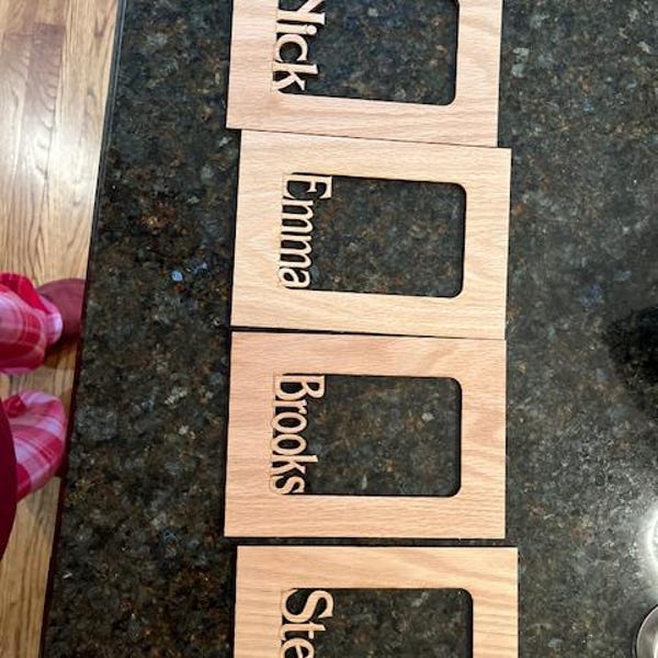 THE ORIGINAL Custom Oak Name Picture Frame Mat, 5x7 Personalized Gift ...