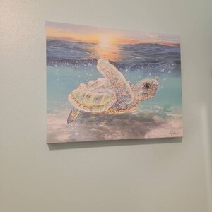 Sea Turtle Wall Art, Sea Turtle Decor, Coastal Bathroom Decor, Sea